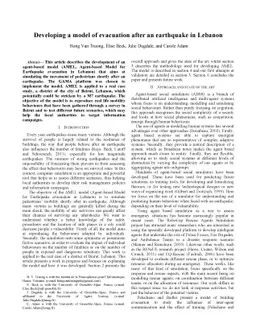 Developing a model of evacuation after an earthquake in Lebanon