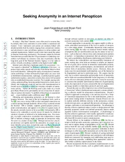 Seeking Anonymity in an Internet Panopticon