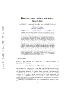 Baseline zone estimation in two dimensions