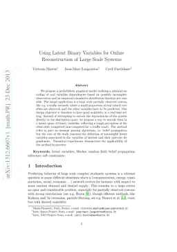 Using Latent Binary Variables for Online Reconstruction of Large Scale
  Systems