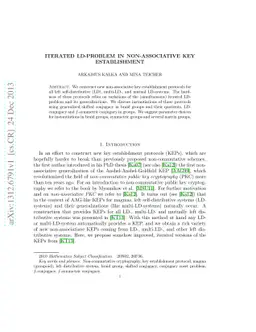 Iterated LD-Problem in non-associative key establishment