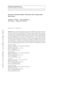 Greedy Column Subset Selection for Large-scale Data Sets