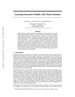 Learning Generative Models with Visual Attention