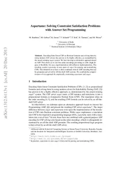 Aspartame: Solving Constraint Satisfaction Problems with Answer Set
  Programming