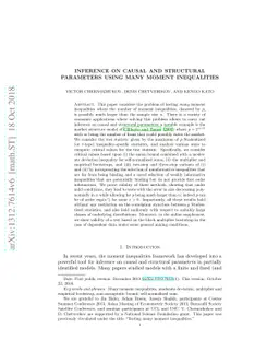 Inference on causal and structural parameters using many moment
  inequalities