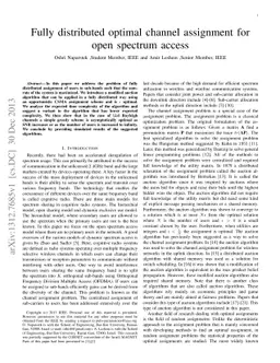 Fully distributed optimal channel assignment for open spectrum access
