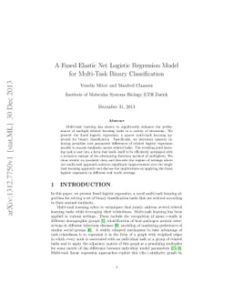 A Fused Elastic Net Logistic Regression Model for Multi-Task Binary
  Classification