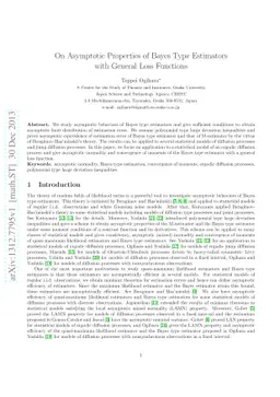 On Asymptotic Properties of Bayes Type Estimators with General Loss
  Functions