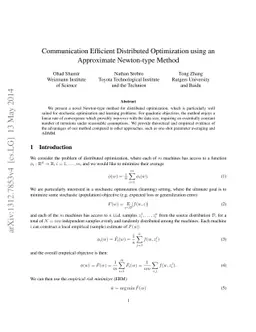 Communication Efficient Distributed Optimization using an Approximate
  Newton-type Method