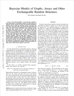 Bayesian Models of Graphs, Arrays and Other Exchangeable Random
  Structures