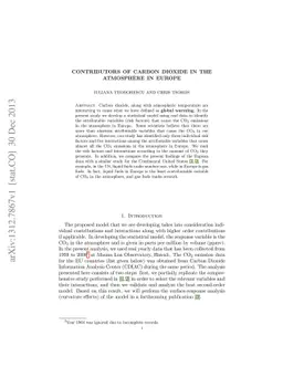 Contributors of carbon dioxide in the atmosphere in Europe