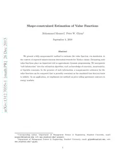 Shape-constrained Estimation of Value Functions