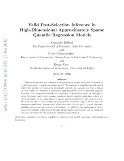 Valid Post-Selection Inference in High-Dimensional Approximately Sparse
  Quantile Regression Models