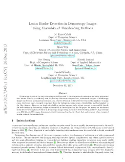 Lesion Border Detection in Dermoscopy Images Using Ensembles of
  Thresholding Methods