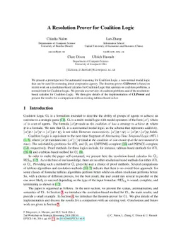 A Resolution Prover for Coalition Logic