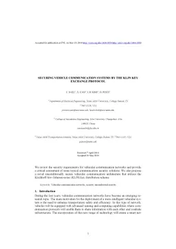 Securing vehicle communication systems by the KLJN key exchange protocol