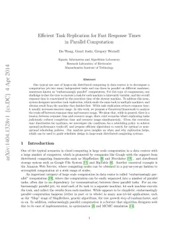 Efficient Task Replication for Fast Response Times in Parallel
  Computation