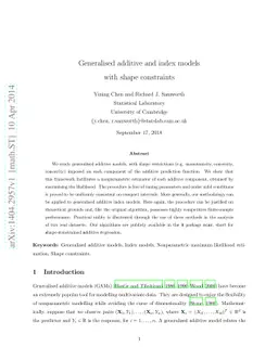 Generalised additive and index models with shape constraints