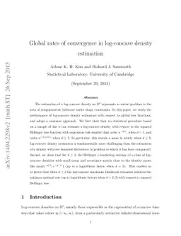 Global rates of convergence in log-concave density estimation