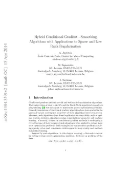 Hybrid Conditional Gradient - Smoothing Algorithms with Applications to
  Sparse and Low Rank Regularization