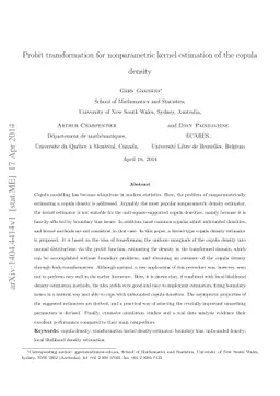 Probit transformation for nonparametric kernel estimation of the copula
  density
