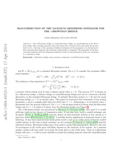Bias-correction of the maximum likelihood estimator for the
  $α$-Brownian bridge