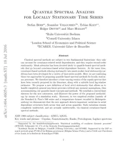 Quantile Spectral Analysis for Locally Stationary Time Series