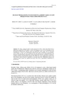 Do electromagnetic waves exist in a short cable at low frequencies? What
  does physics say?