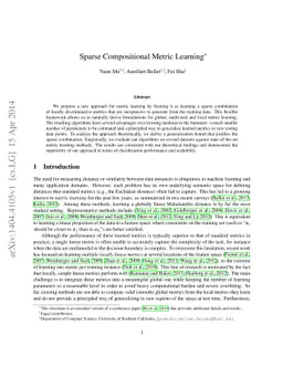 Sparse Compositional Metric Learning