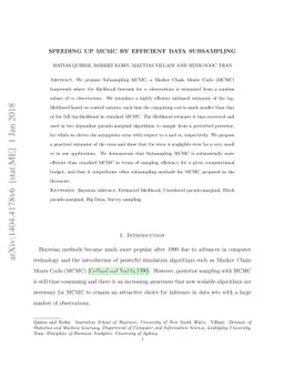 Speeding Up MCMC by Efficient Data Subsampling