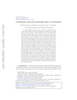 Controlling the false discovery rate via knockoffs