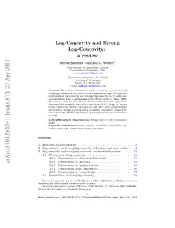 Log-concavity and strong log-concavity: a review