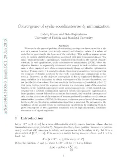 Convergence of cyclic coordinatewise l1 minimization