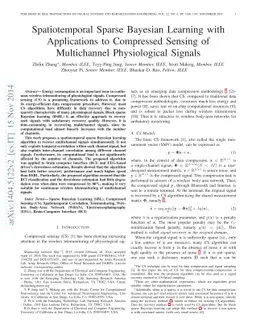 Spatiotemporal Sparse Bayesian Learning with Applications to Compressed
  Sensing of Multichannel Physiological Signals