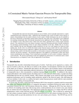 A Constrained Matrix-Variate Gaussian Process for Transposable Data