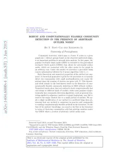 Robust and computationally feasible community detection in the presence
  of arbitrary outlier nodes