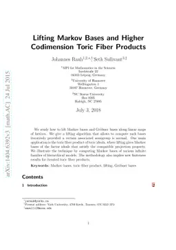 Lifting Markov Bases and Higher Codimension Toric Fiber Products