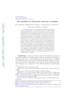 The geometry of kernelized spectral clustering