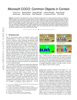 Microsoft COCO: Common Objects in Context