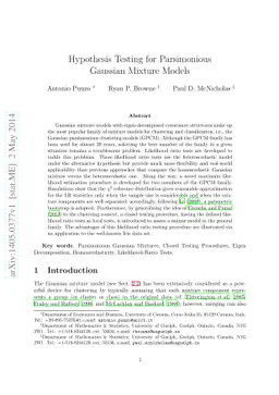 Hypothesis Testing for Parsimonious Gaussian Mixture Models