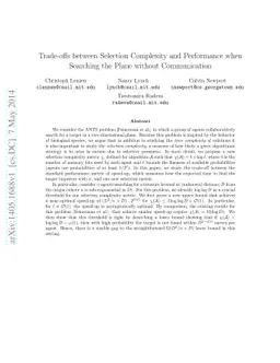 Trade-offs between Selection Complexity and Performance when Searching
  the Plane without Communication