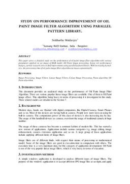 Study on performance improvement of oil paint image filter algorithm
  using parallel pattern library