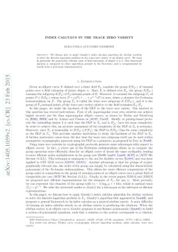 Index Calculus in the Trace Zero Variety