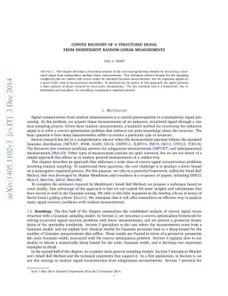 Convex recovery of a structured signal from independent random linear
  measurements