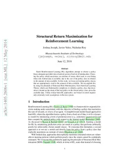 Structural Return Maximization for Reinforcement Learning
