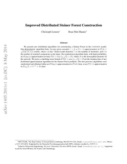 Improved Distributed Steiner Forest Construction