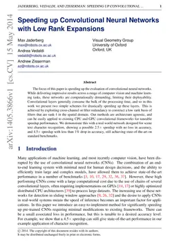 Speeding up Convolutional Neural Networks with Low Rank Expansions