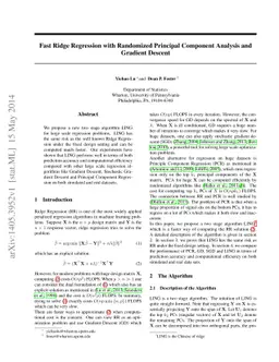 Fast Ridge Regression with Randomized Principal Component Analysis and
  Gradient Descent