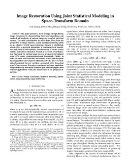 Image Restoration Using Joint Statistical Modeling in Space-Transform
  Domain