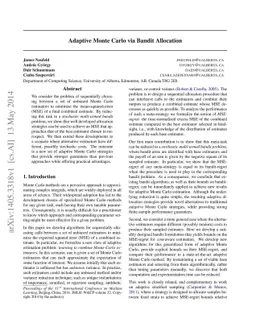Adaptive Monte Carlo via Bandit Allocation